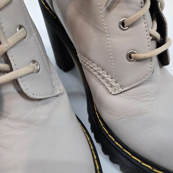 Dr. Martens Taupe Persephone Lace Up Heeled Ankle Boots Women's Size US 7 EU 38 - Picture 10 of 12